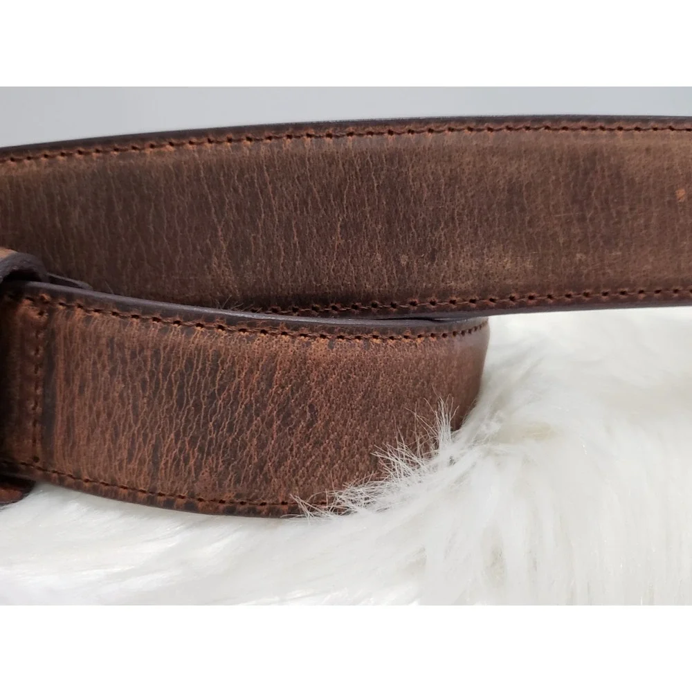 NEW THE BUCKLE BKE Mens Size 32‎ Distressed Brown Genuine Leather Belt surf y2k